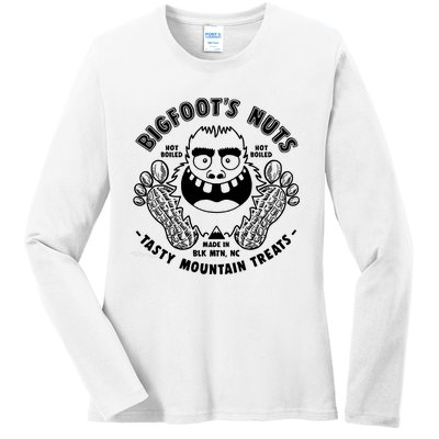 Bigfoot Boiled Peanuts Funny Sasquatch Ladies Long Sleeve Shirt