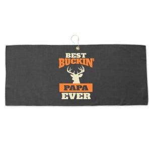 Best Buckin Papa Ever Funny Gift Large Microfiber Waffle Golf Towel