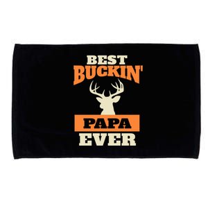 Best Buckin Papa Ever Funny Gift Microfiber Hand Towel