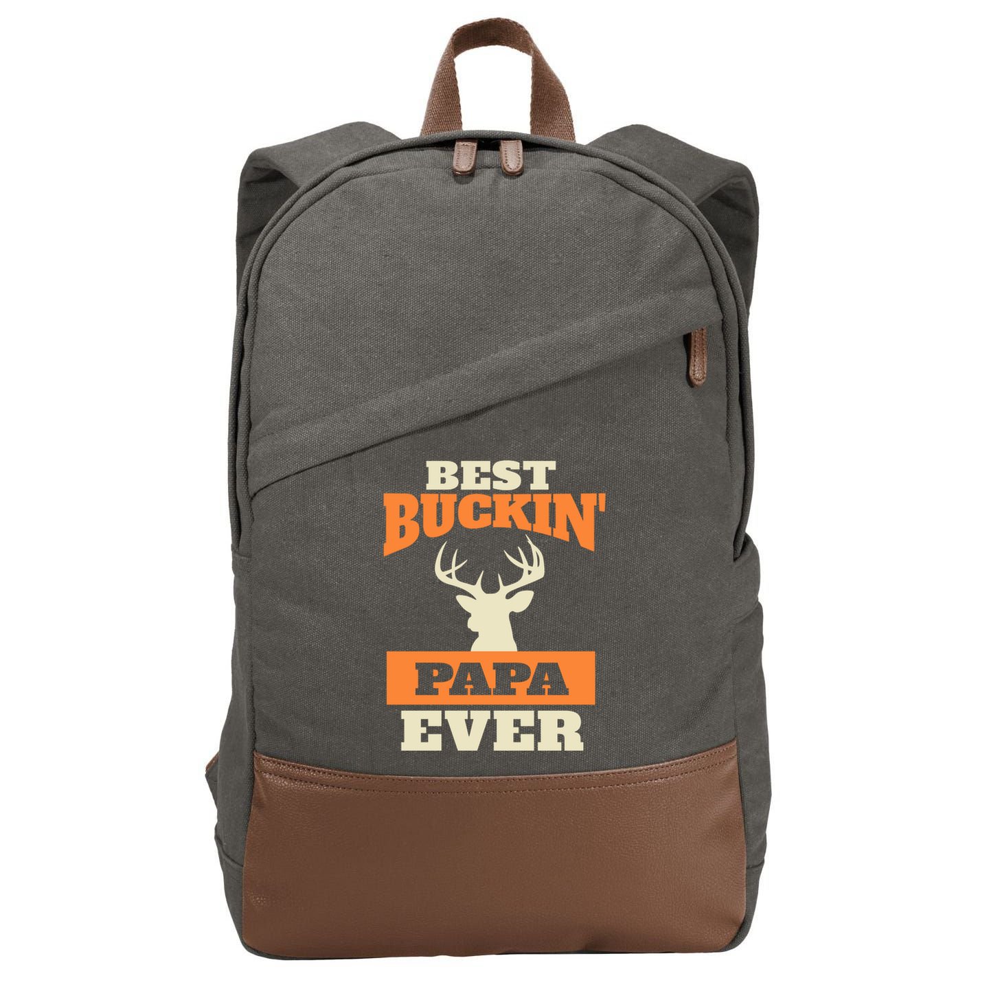 Best Buckin Papa Ever Funny Gift Cotton Canvas Backpack