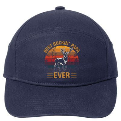 Best Buckin Papa Ever Deer Hunters Bucking Fathers Day Cute Gift 7-Panel Snapback Hat