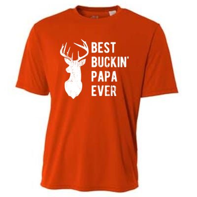 Best Buckin Papa Ever Funny Deer Hunter Gift Cooling Performance Crew T-Shirt