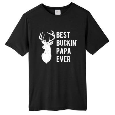 Best Buckin Papa Ever Funny Deer Hunter Gift Tall Fusion ChromaSoft Performance T-Shirt