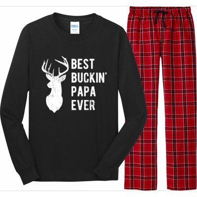 Best Buckin Papa Ever Funny Deer Hunter Gift Long Sleeve Pajama Set