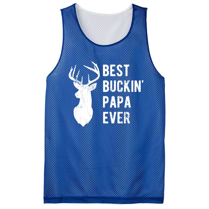 Best Buckin Papa Ever Funny Deer Hunter Gift Mesh Reversible Basketball Jersey Tank