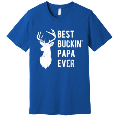 Best Buckin Papa Ever Funny Deer Hunter Gift Premium T-Shirt