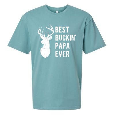 Best Buckin Papa Ever Funny Deer Hunter Gift Sueded Cloud Jersey T-Shirt