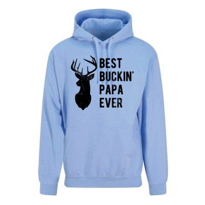 Best Buckin Papa Ever Funny Deer Hunter Gift Unisex Surf Hoodie