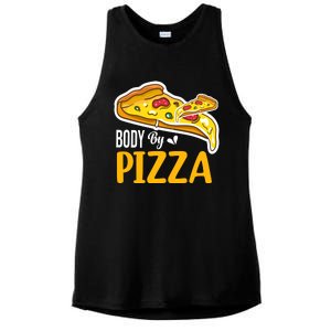 Body By Pizza Graphic Plus Size Shirt For Girl Boy Ladies PosiCharge Tri-Blend Wicking Tank