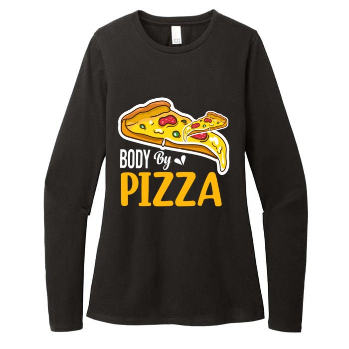 Body By Pizza Graphic Plus Size Shirt For Girl Boy Womens CVC Long Sleeve Shirt