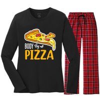 Body By Pizza Graphic Plus Size Shirt For Girl Boy Women's Long Sleeve Flannel Pajama Set 