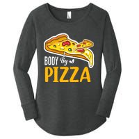 Body By Pizza Graphic Plus Size Shirt For Girl Boy Women's Perfect Tri Tunic Long Sleeve Shirt