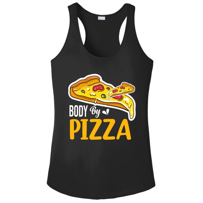 Body By Pizza Graphic Plus Size Shirt For Girl Boy Ladies PosiCharge Competitor Racerback Tank