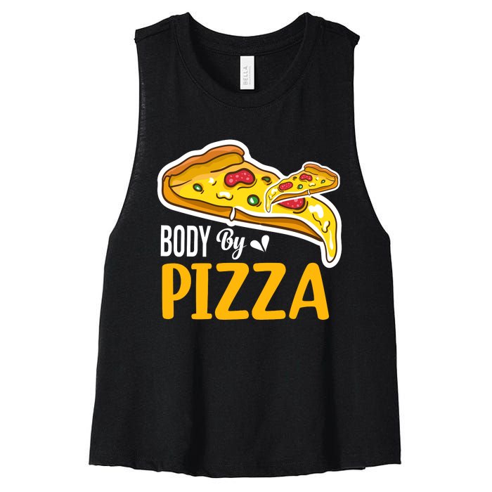 Body By Pizza Graphic Plus Size Shirt For Girl Boy Women's Racerback Cropped Tank