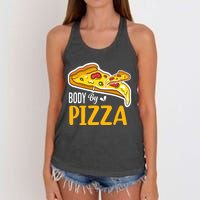 Body By Pizza Graphic Plus Size Shirt For Girl Boy Women's Knotted Racerback Tank