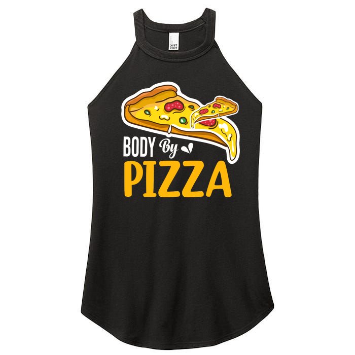 Body By Pizza Graphic Plus Size Shirt For Girl Boy Women's Perfect Tri Rocker Tank