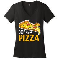 Body By Pizza Graphic Plus Size Shirt For Girl Boy Women's V-Neck T-Shirt