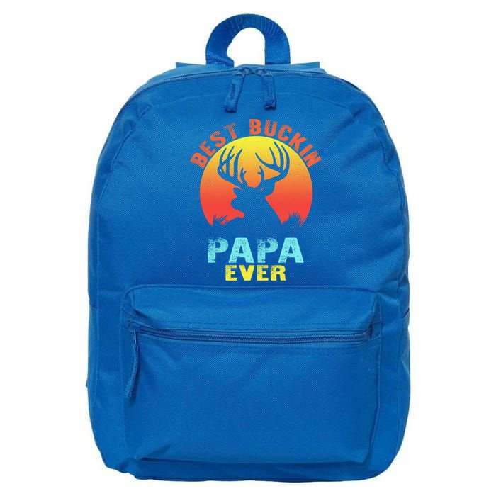 Best Buckin Papa Ever Funny Deer Hunting Fathers Day Gift Cute Gift 16 in Basic Backpack