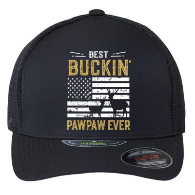 Best Buckin Pawpaw Ever Funny Gift Deer Hunter Cool Hunting Gift Flexfit Unipanel Trucker Cap