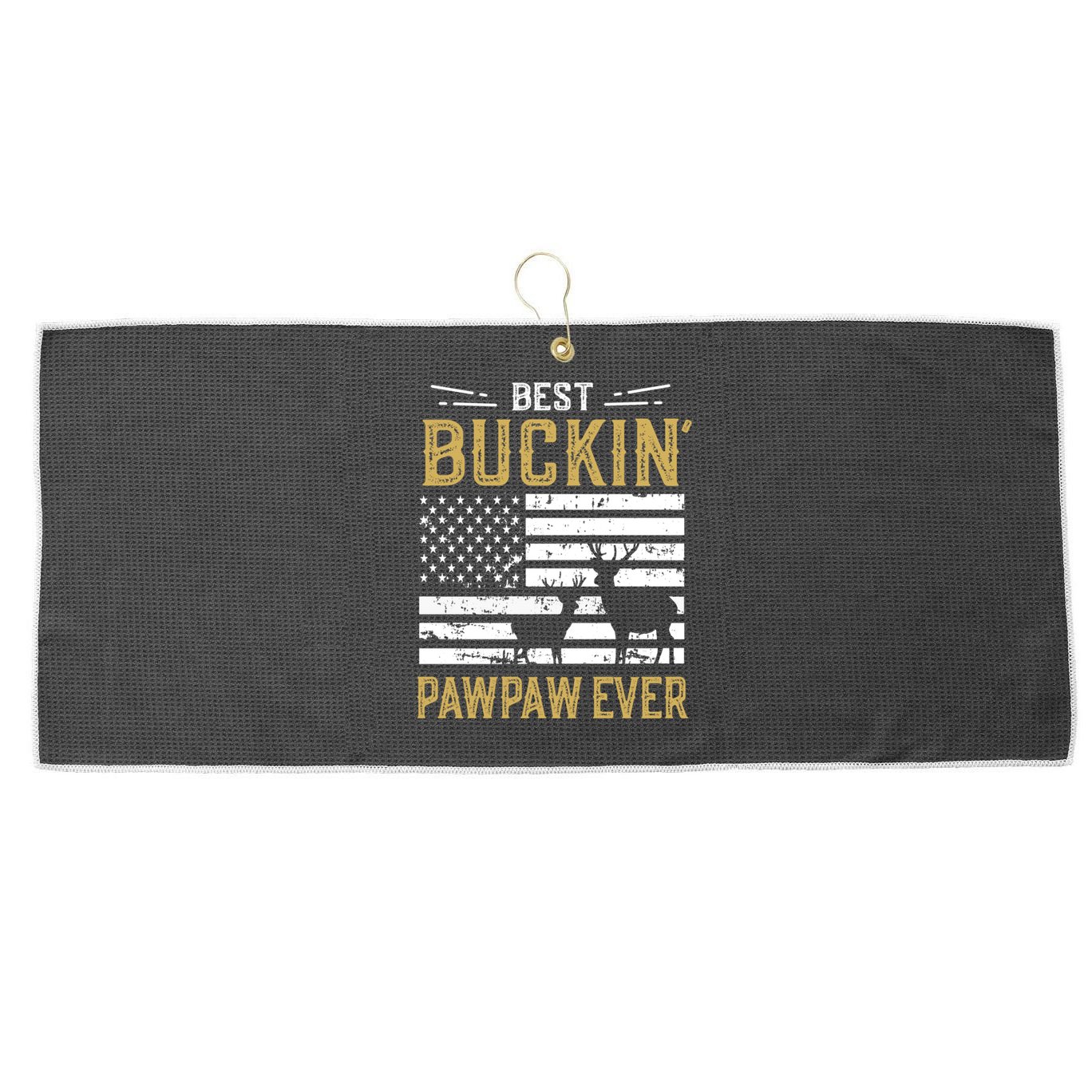 Best Buckin Pawpaw Ever Funny Gift Deer Hunter Cool Hunting Gift Large Microfiber Waffle Golf Towel
