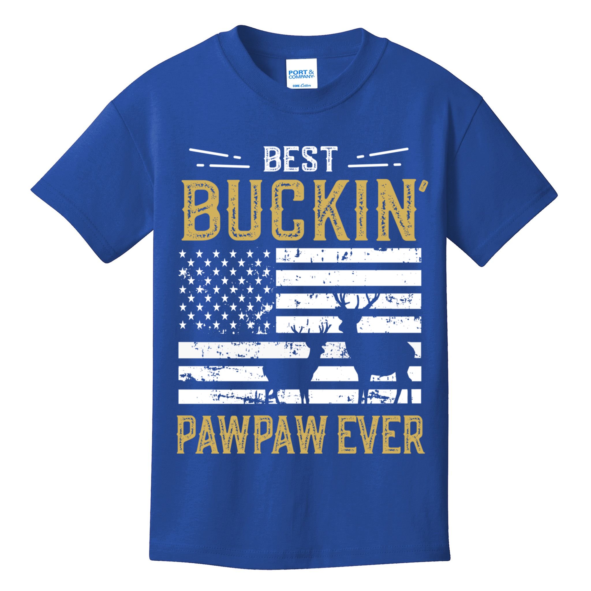 Best Buckin Pawpaw Ever Funny Gift Deer Hunter Cool Hunting Gift Kids T-Shirt