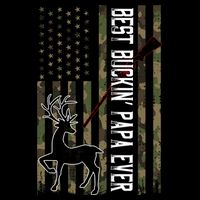 Best Buckin Papa Ever Gift Camo Deer Hunting Bucking Gift Doggie Tank
