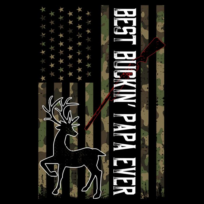 Best Buckin Papa Ever Gift Camo Deer Hunting Bucking Gift Doggie Tank