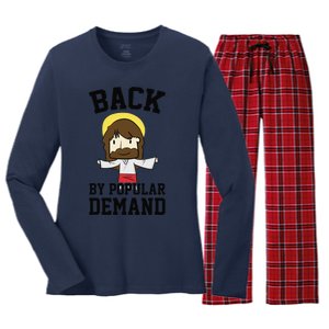 Back By Popular Demand Jesus Joke For Atheist Easter Women's Long Sleeve Flannel Pajama Set 