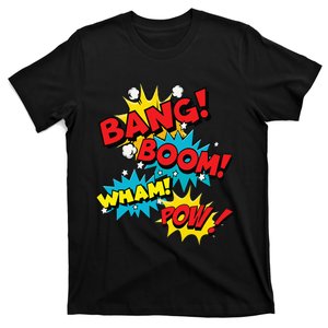 Bang Boom Pow Wham Comic Bubbles T-Shirt