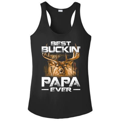 Best Buckin Papa Ever Gift Deer Hunting Bucking Father Gift Ladies PosiCharge Competitor Racerback Tank