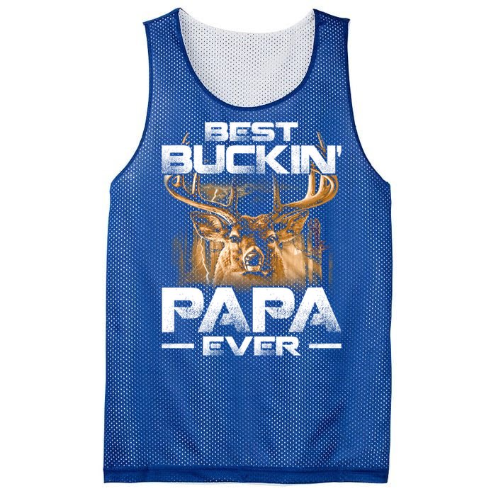 Best Buckin Papa Ever Gift Deer Hunting Bucking Father Gift Mesh Reversible Basketball Jersey Tank