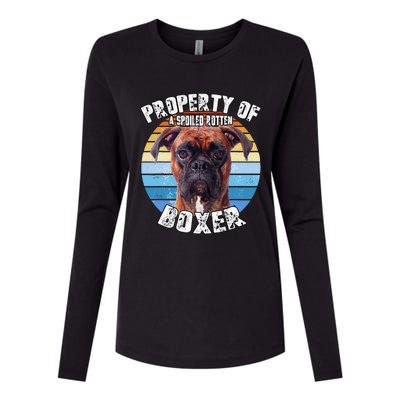 Boxer Brindle Property Of Cute Dog Womens Cotton Relaxed Long Sleeve T-Shirt