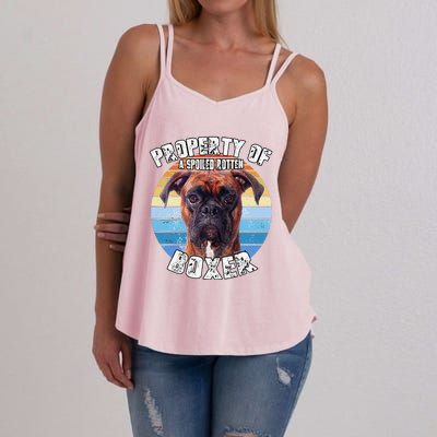 Boxer Brindle Property Of Cute Dog Women's Strappy Tank