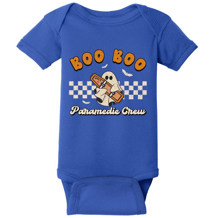 Boo Boo Paramedic Crew Retro Halloween Emt Spooky Ghost Team Gift Baby Bodysuit