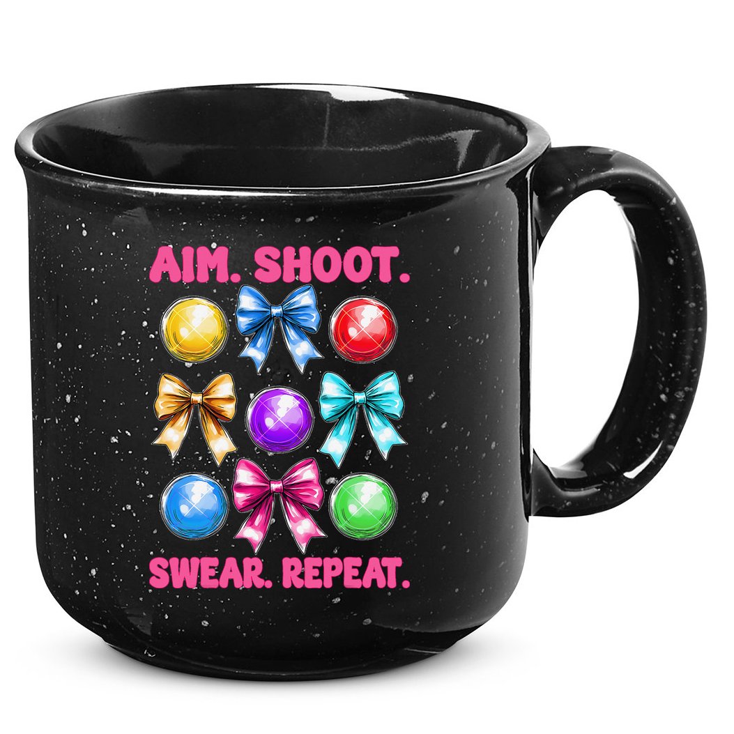 Bocce Ball Player Girl Mom Mothers Day Aim Shoot Swear 15oz Campfire Ceramic Mug