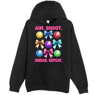 Bocce Ball Player Girl Mom Mothers Day Aim Shoot Swear Premium Pullover Hoodie