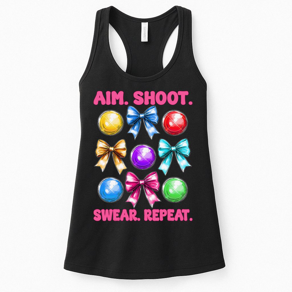 Bocce Ball Player Girl Mom Mothers Day Aim Shoot Swear Womens Tank Top