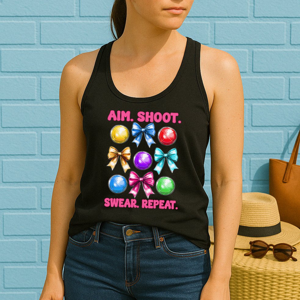Bocce Ball Player Girl Mom Mothers Day Aim Shoot Swear Womens Tank Top