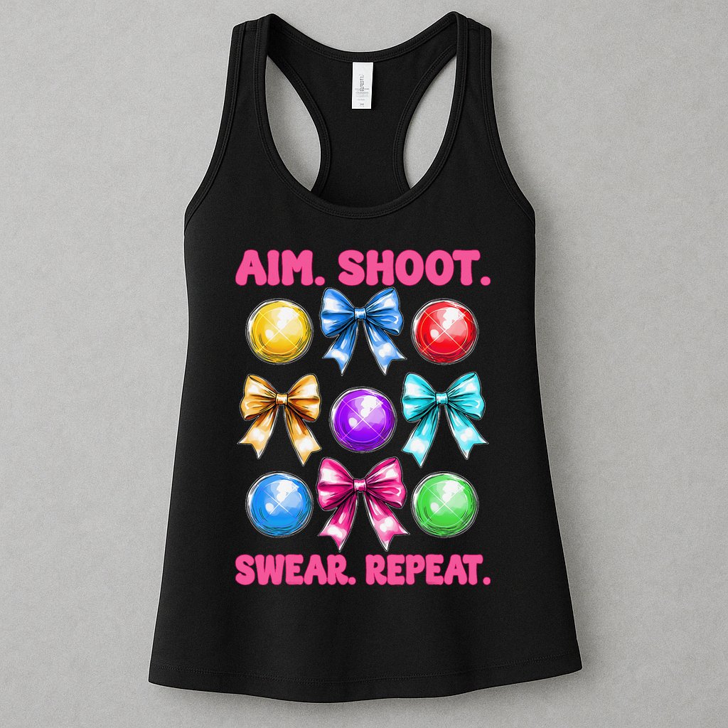 Bocce Ball Player Girl Mom Mothers Day Aim Shoot Swear Womens Tank Top