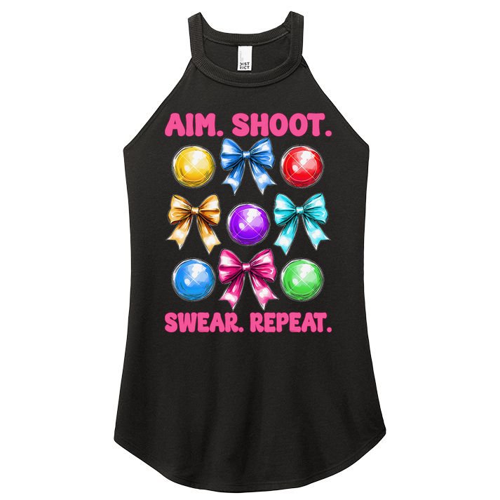 Bocce Ball Player Girl Mom Mothers Day Aim Shoot Swear Women's Perfect Tri Rocker Tank
