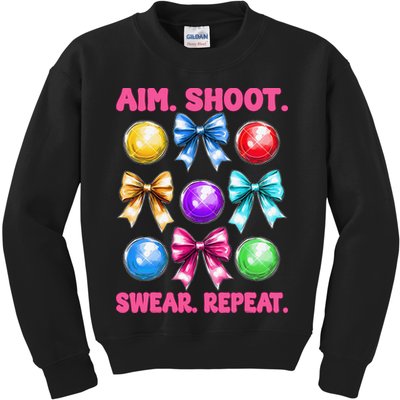 Bocce Ball Player Girl Mom Mothers Day Aim Shoot Swear Kids Sweatshirt
