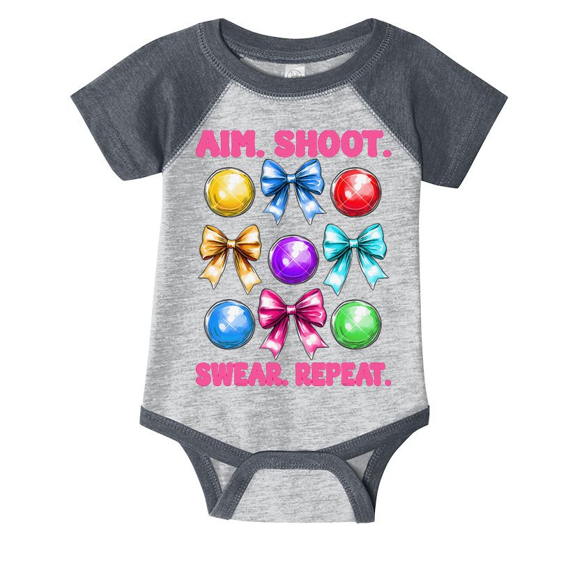 Bocce Ball Player Girl Mom Mothers Day Aim Shoot Swear Infant Baby Jersey Bodysuit