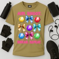 Bocce Ball Player Girl Mom Mothers Day Aim Shoot Swear Cooling Performance Crew T-Shirt