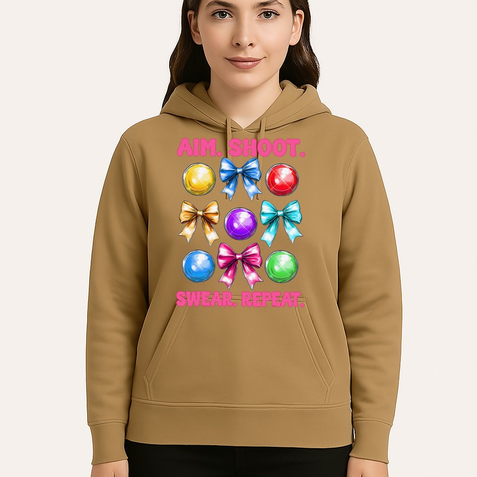 Bocce Ball Player Girl Mom Mothers Day Aim Shoot Swear Hoodie