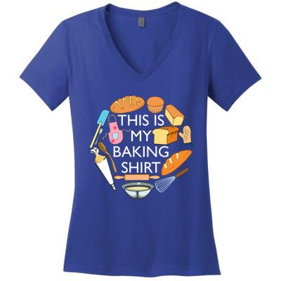 Bread Baking Pastry Funny Chef Cooking Gift Women's V-Neck T-Shirt