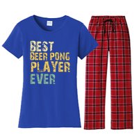 Best Beer Pong Player Ever Retro Vintage Gift Great Gift Women's Flannel Pajama Set