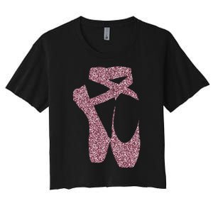 Ballet Ballerina Pointe Shoes Point Women's Crop Top Tee