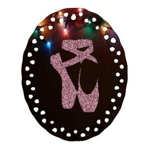 Ballet Ballerina Pointe Shoes Point Ceramic Oval Ornament