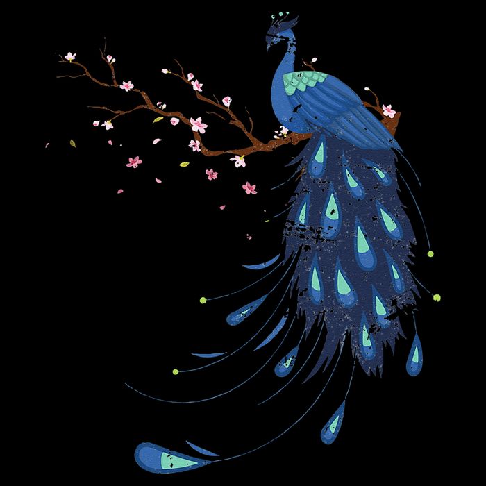 Beautiful Blossom Peacock Cooling Performance Crew T-Shirt