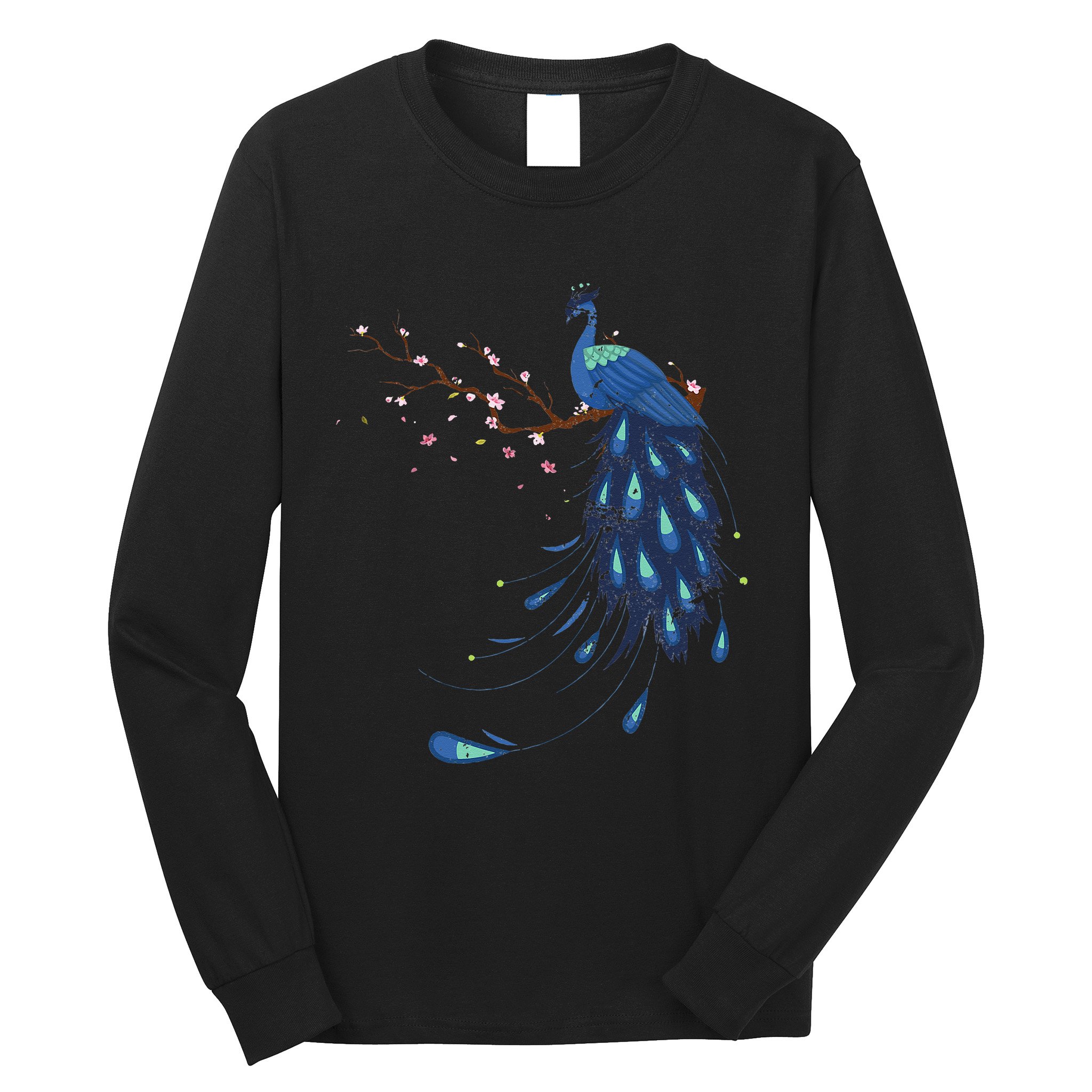 Beautiful Blossom Peacock Long Sleeve Shirt